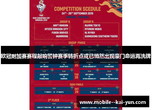 欧冠附加赛赛程敲响警钟赛季转折点或已悄然出现豪门命运再洗牌 欧冠附加赛赛程敲响警钟赛季转折点或已悄然出现豪门命运再洗牌